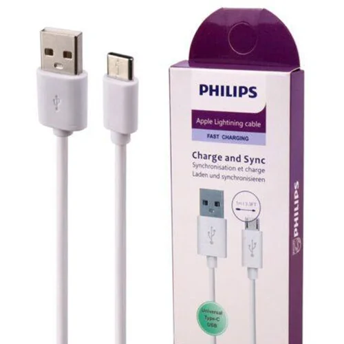 کابل تایپ سی فست شارژ Philips 1m Philips 1m Type-C Cable