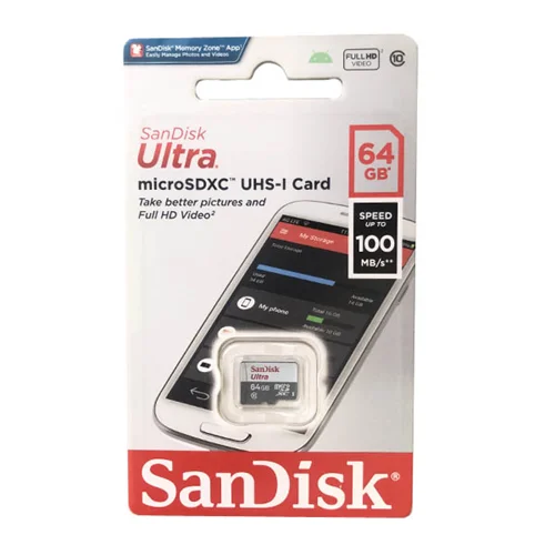 کارت حافظه SDXC سن دیسک مدل Ultra کلاس 10 استاندارد UHS-I U1 سرعت 533X 100MBps ظرفیت 128 گیگابایت